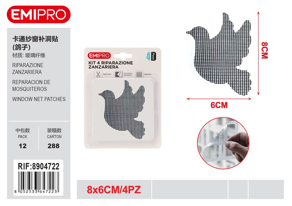 Riparazione Zanzariera 8*6cm 4Pz