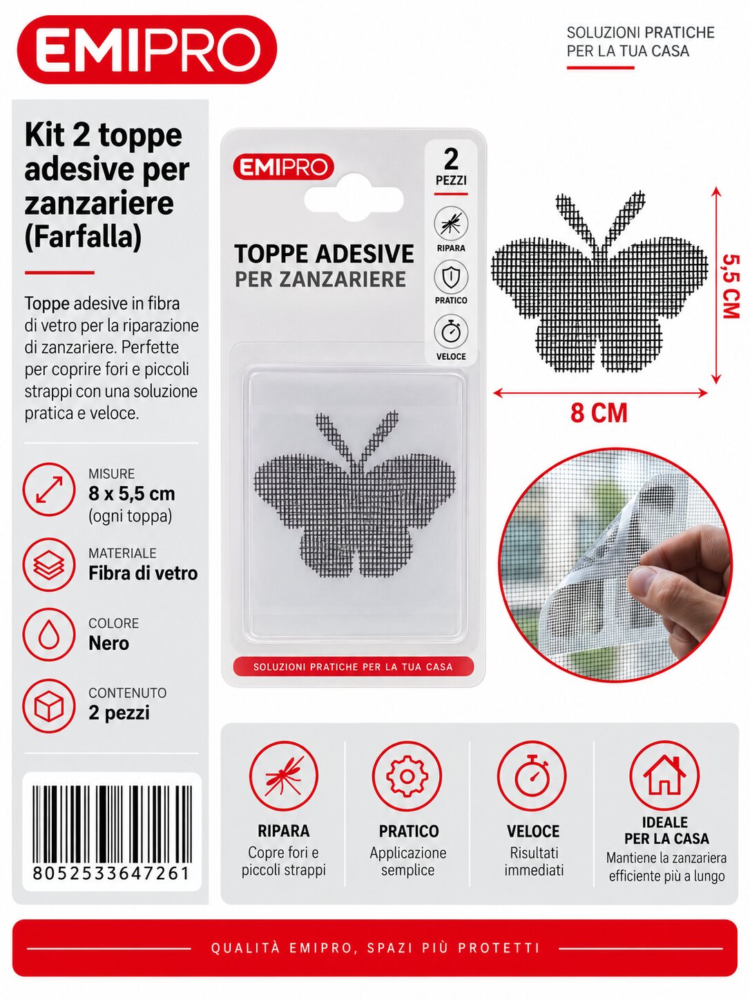 Riparazione Zanzariera 2Pz
