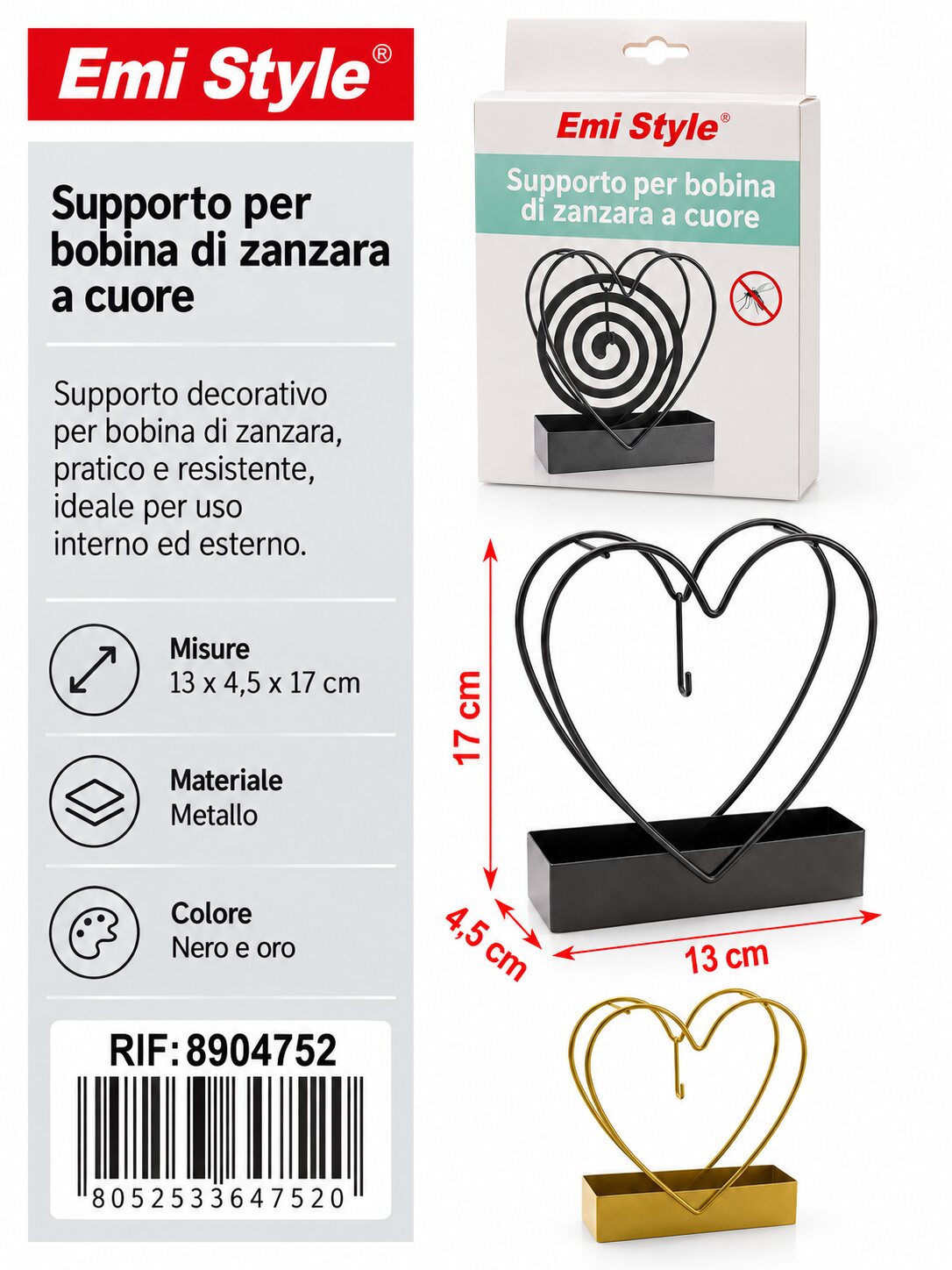 Supporto Per Bobina Di Zanzara 13*4.5*17cm