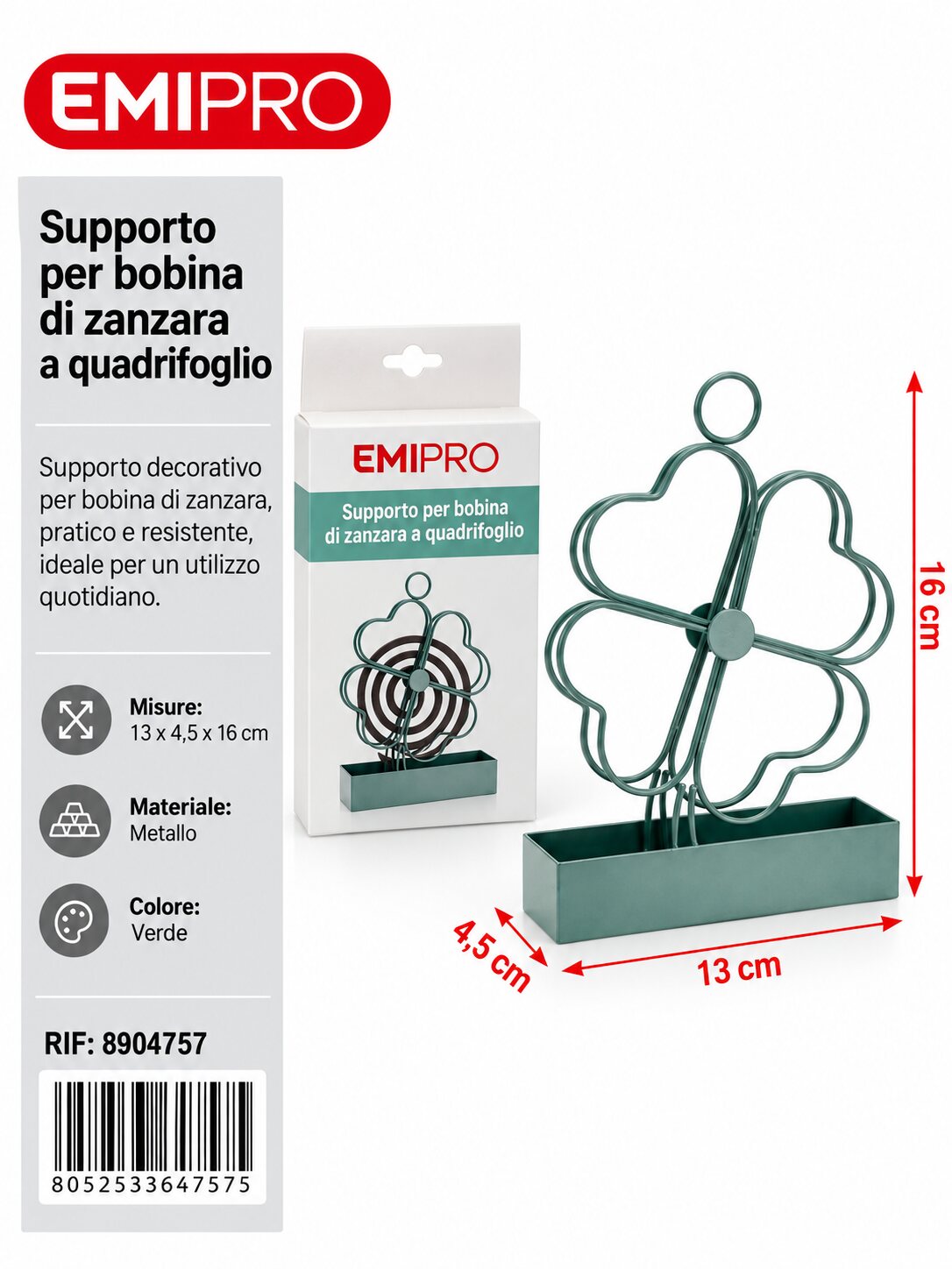 Supporto Per Bobina Di Zanzara 13*4.5*16cm