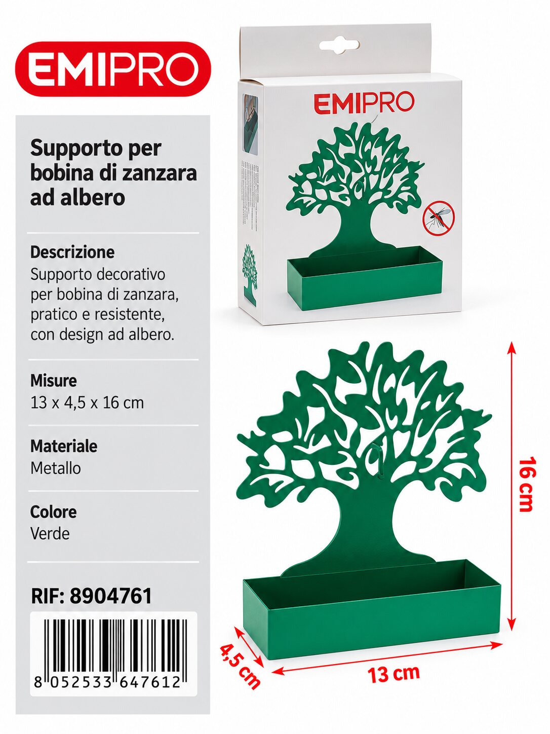 Supporto Per Bobina Di Zanzara 13*4.5*16cm