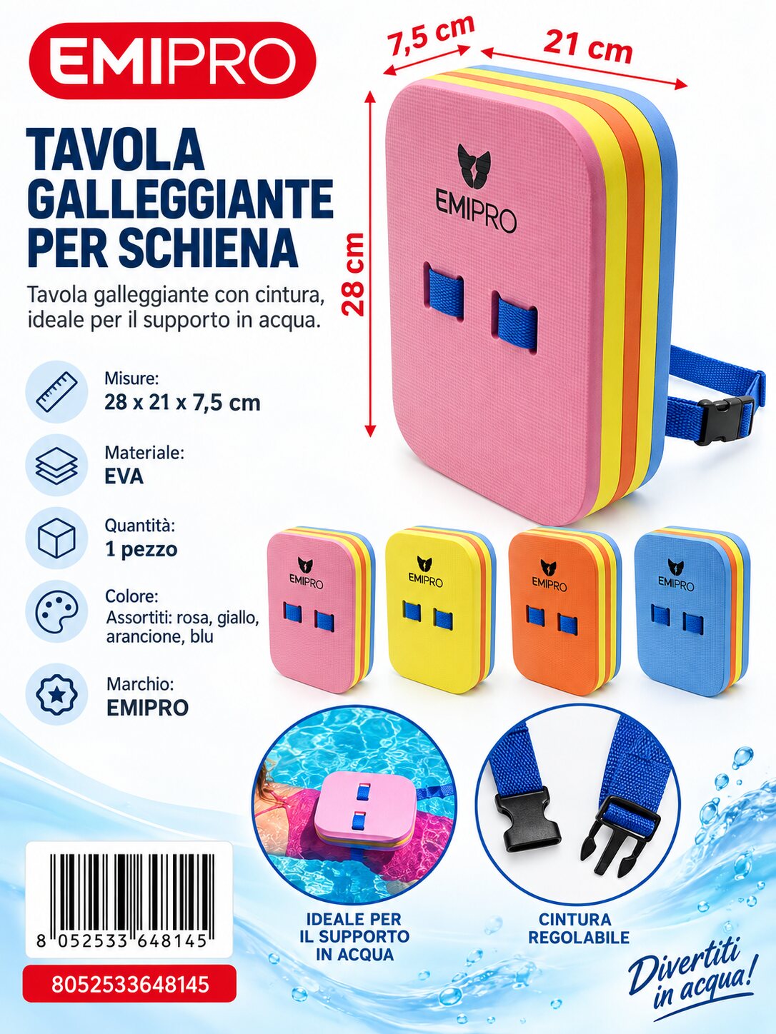 Tavola Galleggiante 28*21*7.5cm