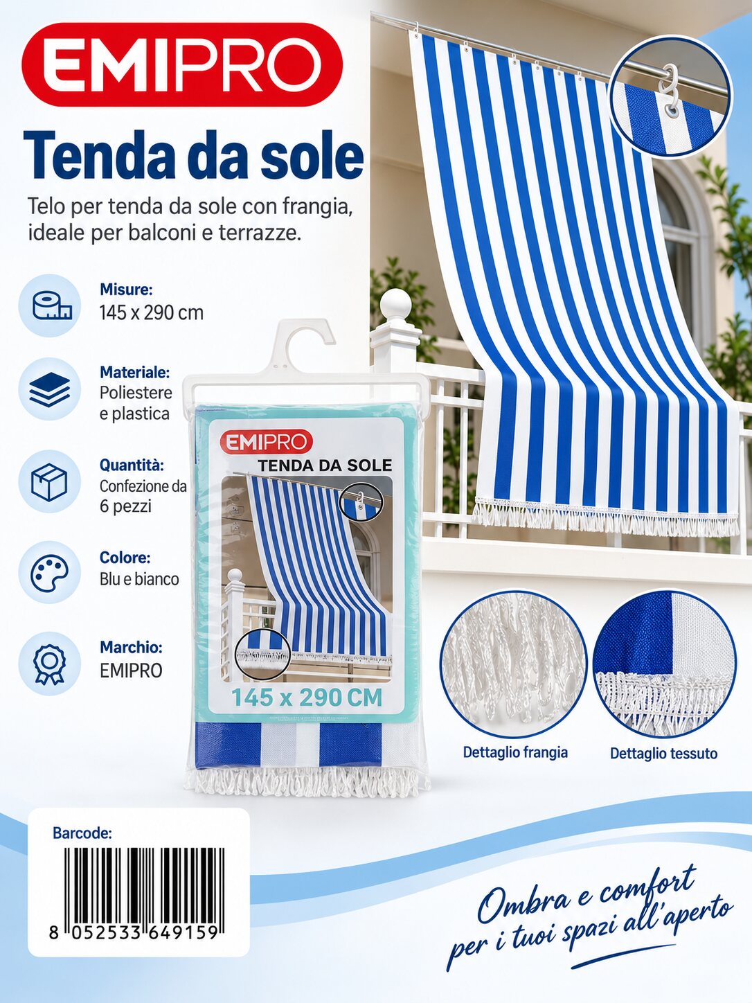 Tenda Sole 145*290cm
