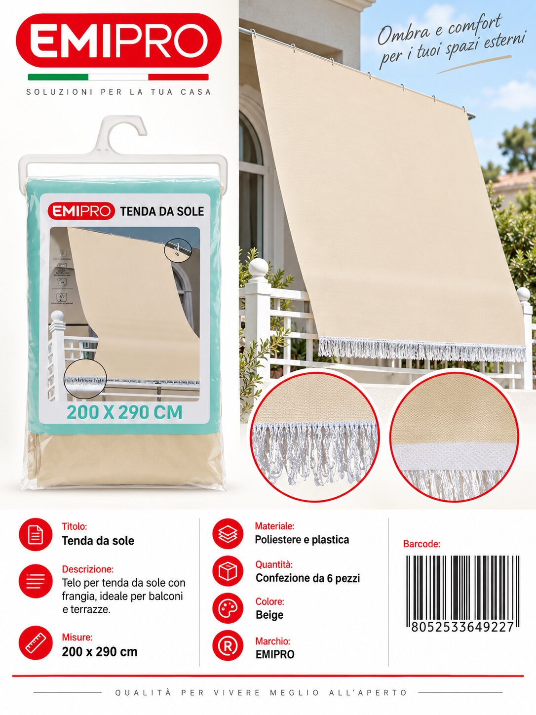 Tenda Sole 200*290cm