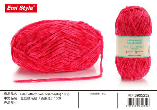 Filati Effetto velluto Rosato 100G