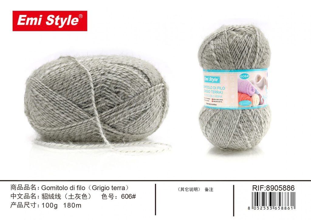 Gomitolo Di Filo Grigio Terra 100G