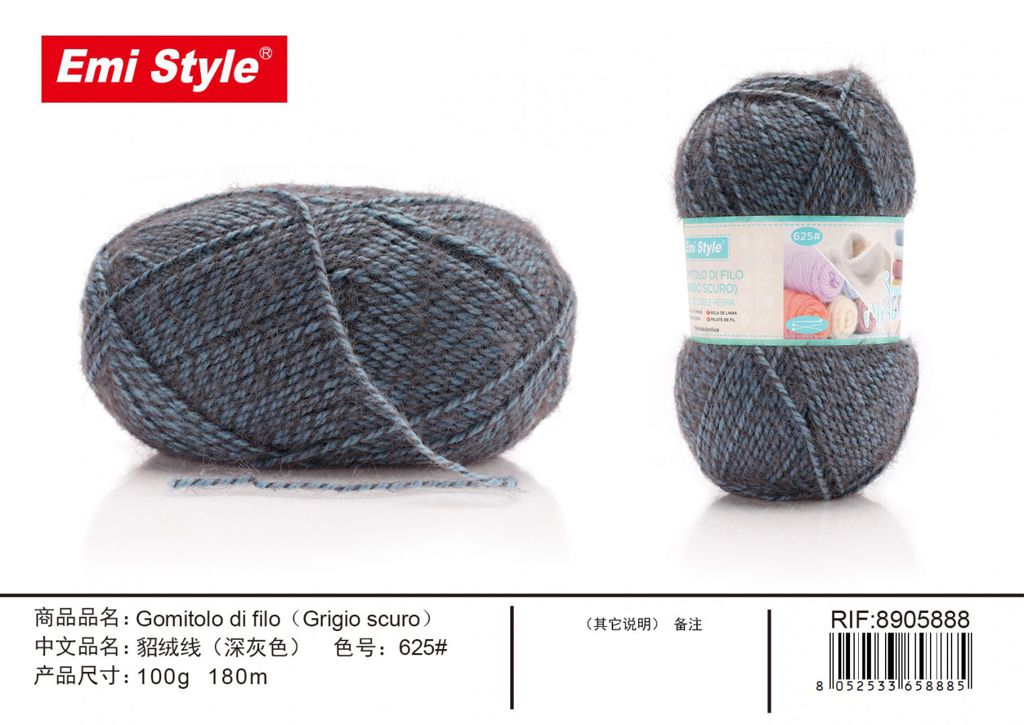 Gomitolo Di Filo Grigio Scuro 100G