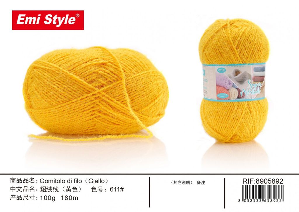 Gomitolo Di Filo Giallo 100G