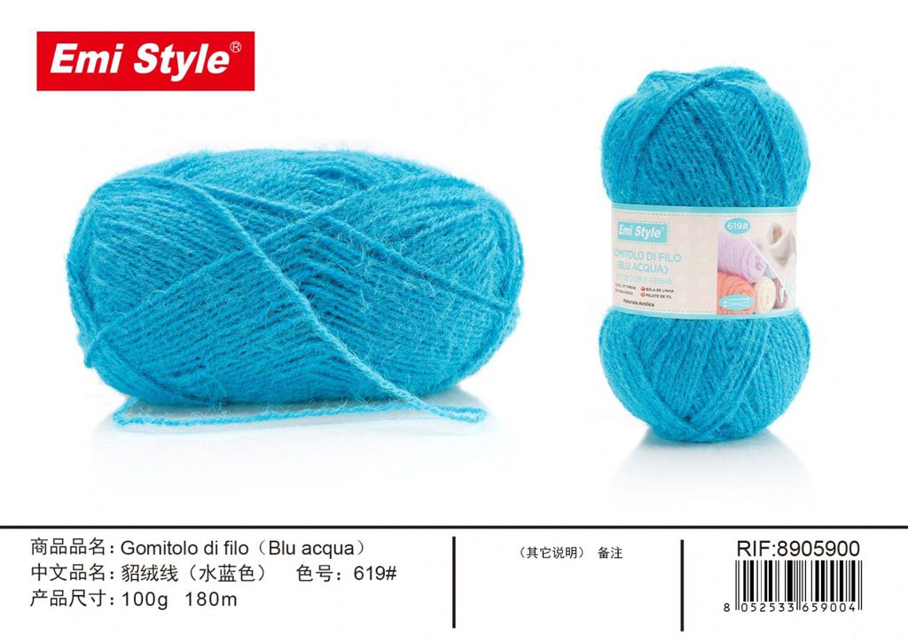 Gomitolo Di Filo Blu Acqua 100G