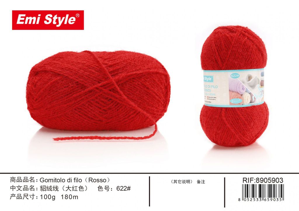 Gomitolo Di Filo Rosso 100G