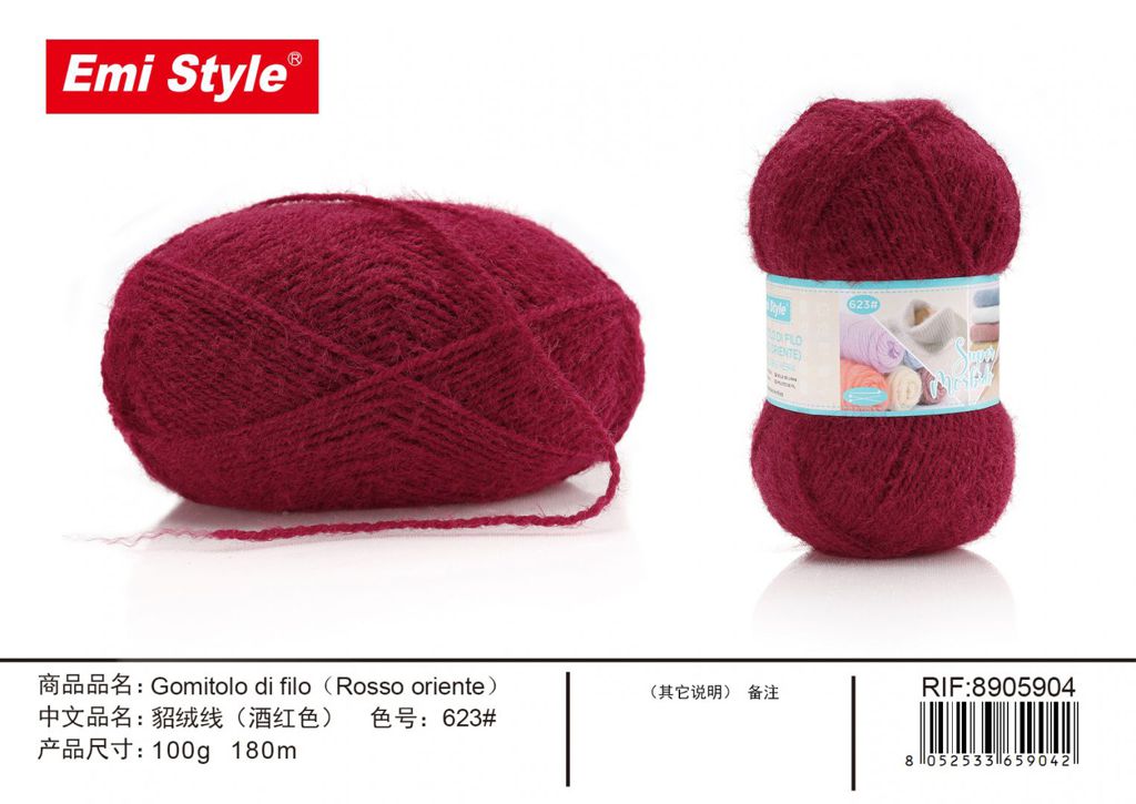 Gomitolo Di Filo Rosso Oriente 100G