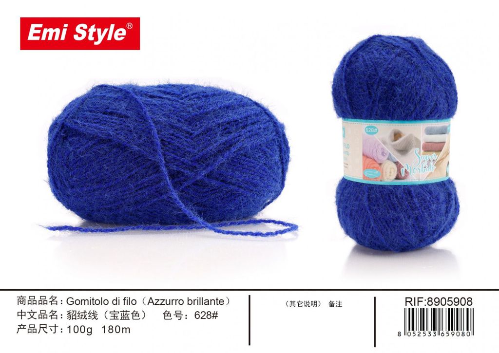 Gomitolo Di Filo Azzurro Brillante 100G