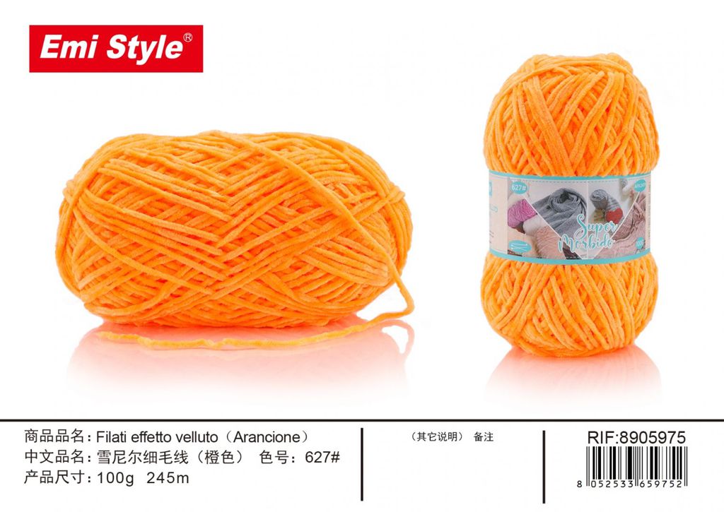 Filati Effetto velluto Arancione 100G