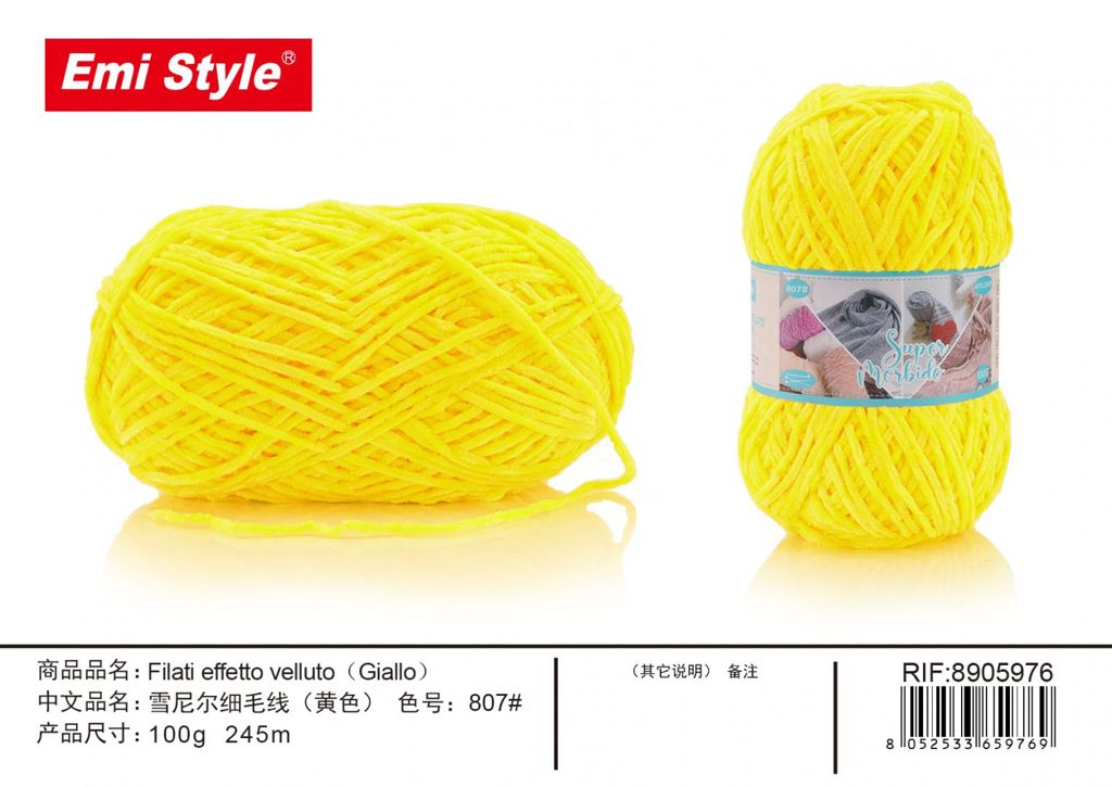 Filati Effetto velluto Giallo 100G