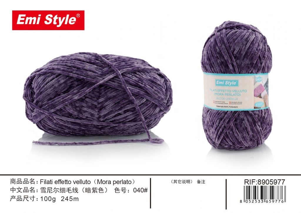 Filati Effetto velluto Mora Perlato 100G