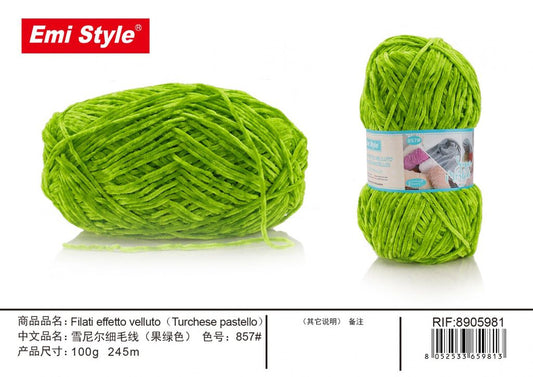 Filati Effetto velluto Turchese Pastello 100G