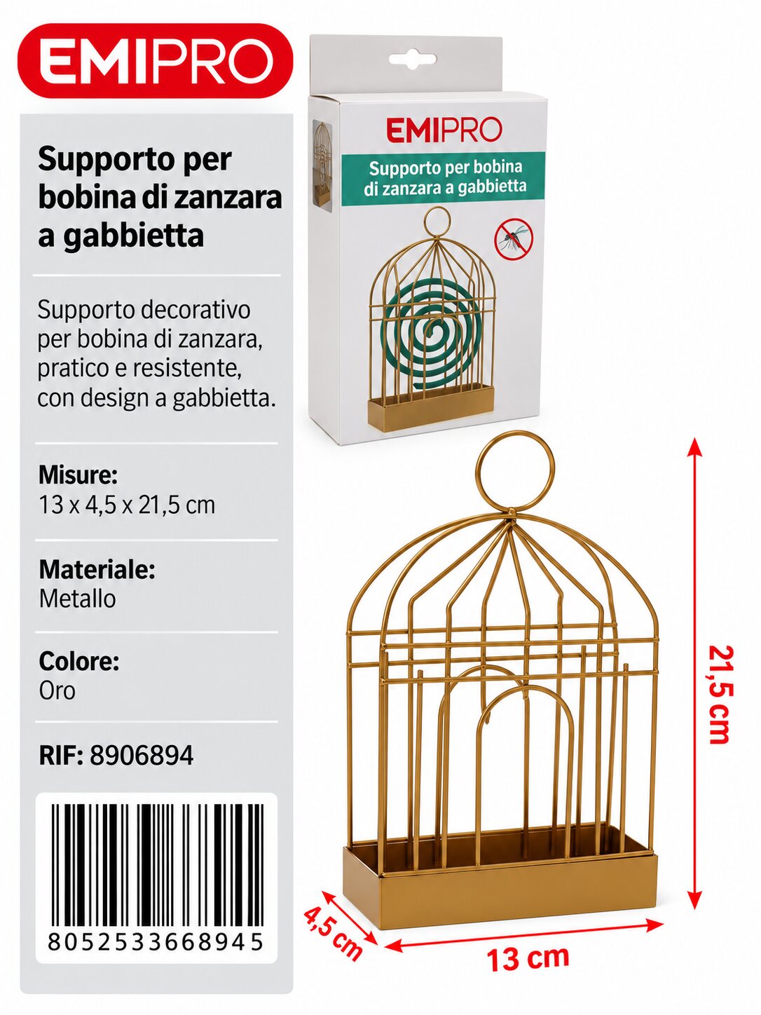 Supporto Per Bobina Di Zanzara 13*4.5*21.5cm