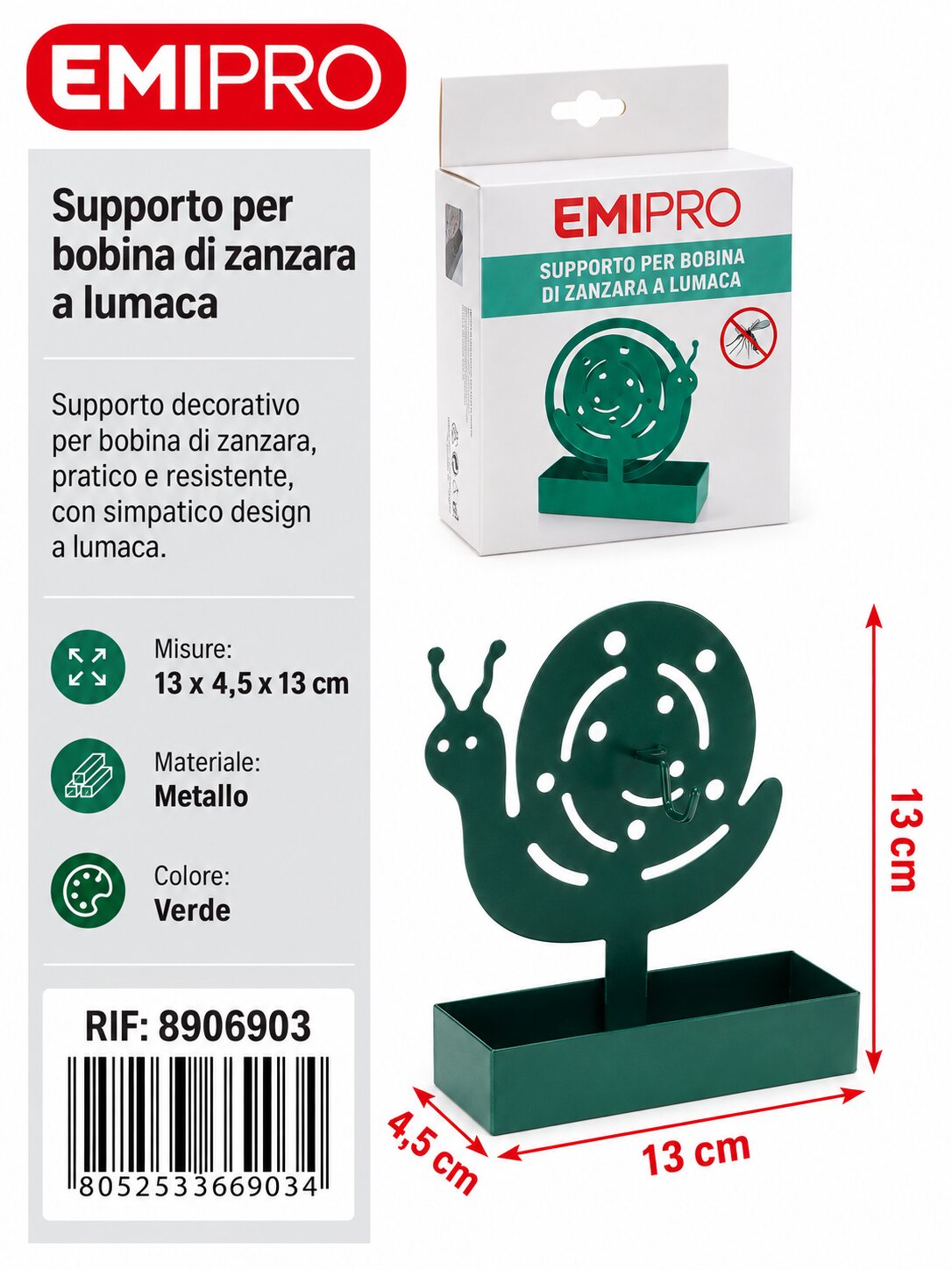 Supporto Per Bobina Di Zanzara 13*4.5*13cm