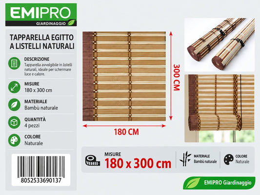 TAPPARELLA EGITTO LISTELLI NATURALE 180X300CM
