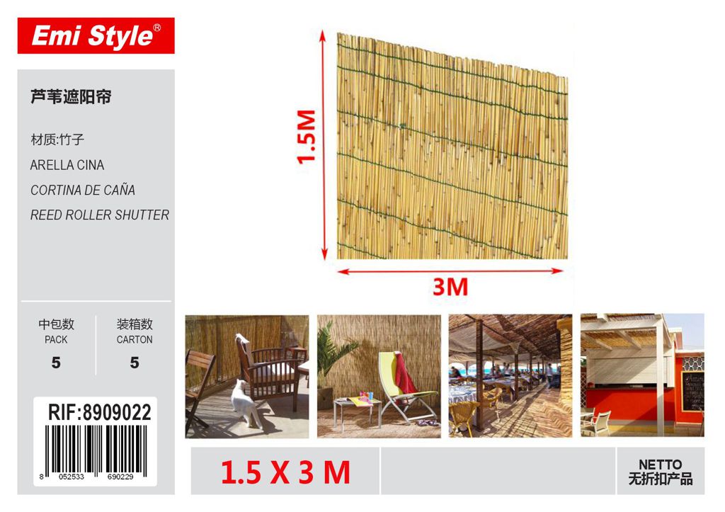 RECINZIONE IN CANNE 1.5*3M