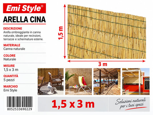 RECINZIONE IN CANNE 1.5*3M