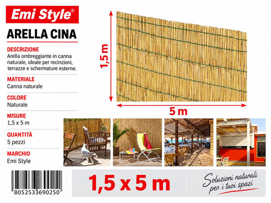 RECINZIONE IN CANNE 1.5*5M
