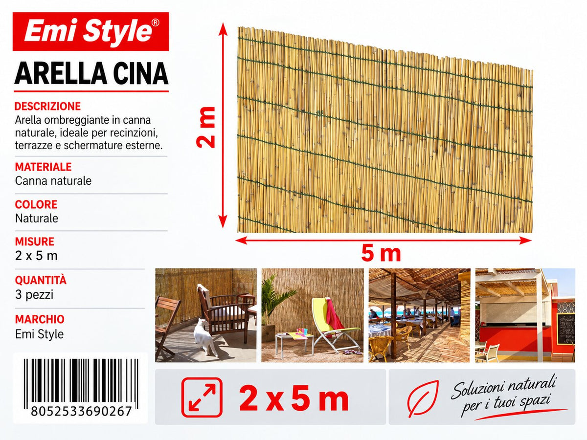 RECINZIONE IN CANNE 2*5M