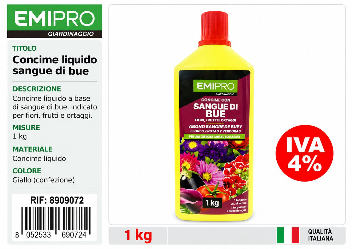 CONCIME LIQUIDO SANGUE DI BUE 1KG