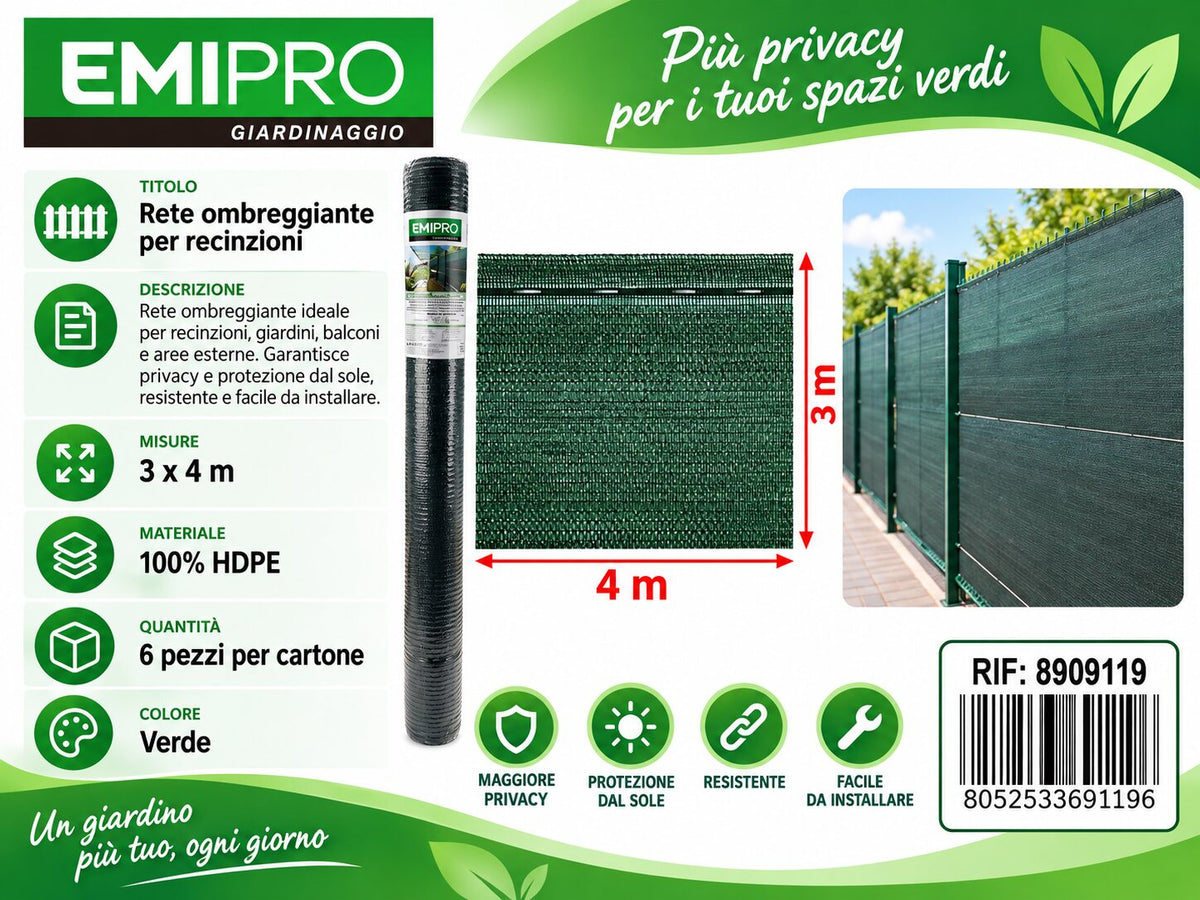 TESSUTO OMBRA MINIROTOLO 0.85 COPERTURA 3*4M