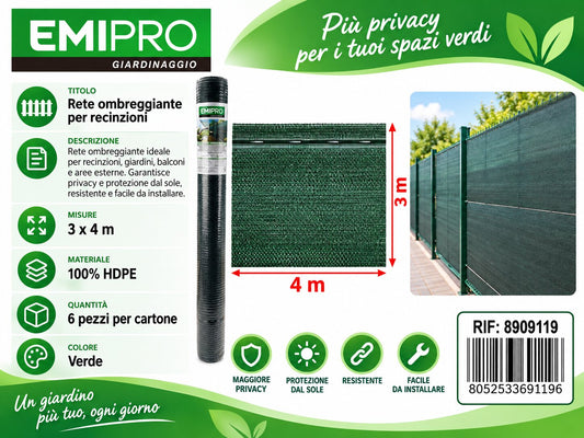 TESSUTO OMBRA MINIROTOLO 0.85 COPERTURA 3*4M