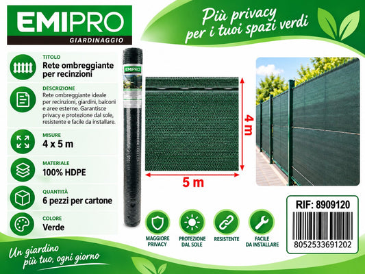 TESSUTO OMBRA MINIROTOLO 0.85 COPERTURA 4*5M
