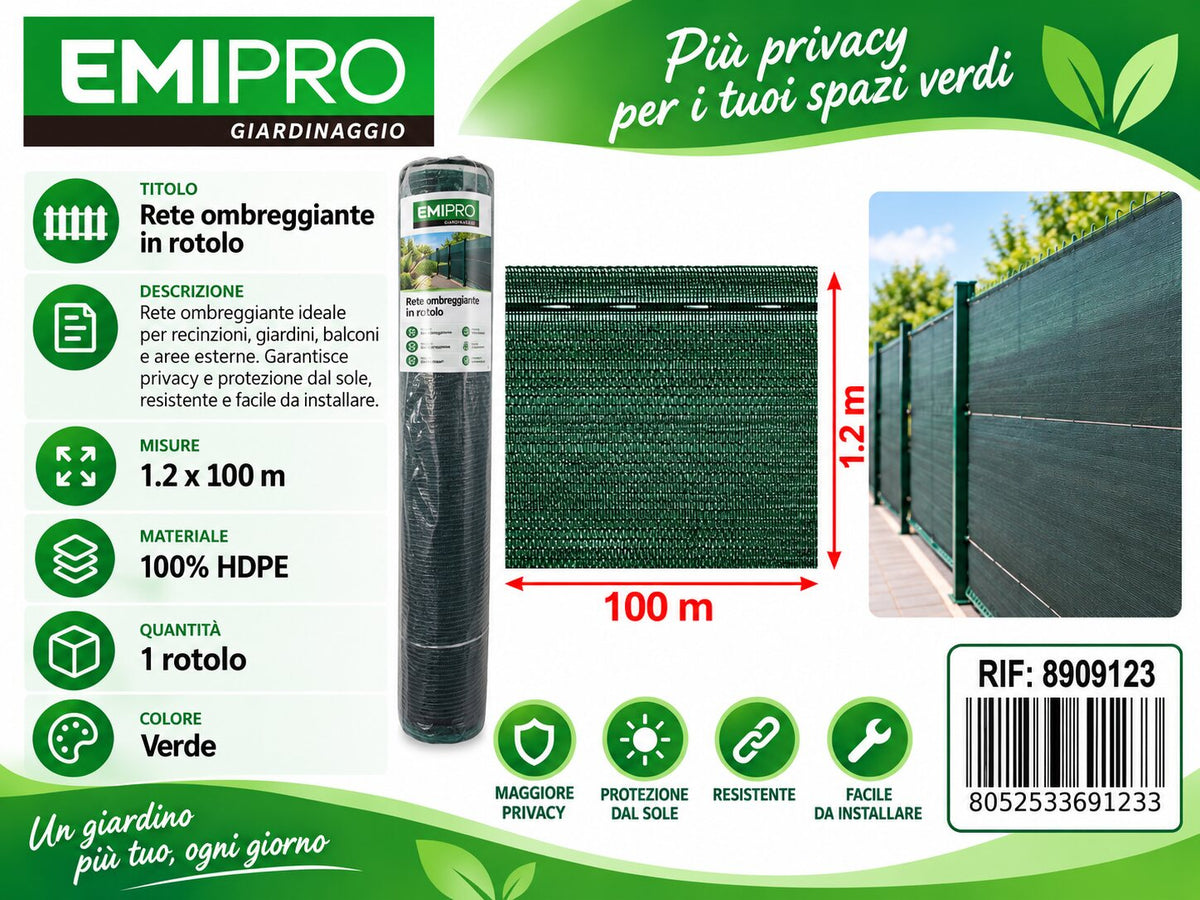 TESSUTO OMBREGGIANTE ROTOLO 0.85 COPERTURA 1.2*100M