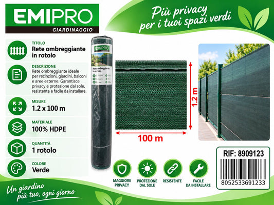TESSUTO OMBREGGIANTE ROTOLO 0.85 COPERTURA 1.2*100M