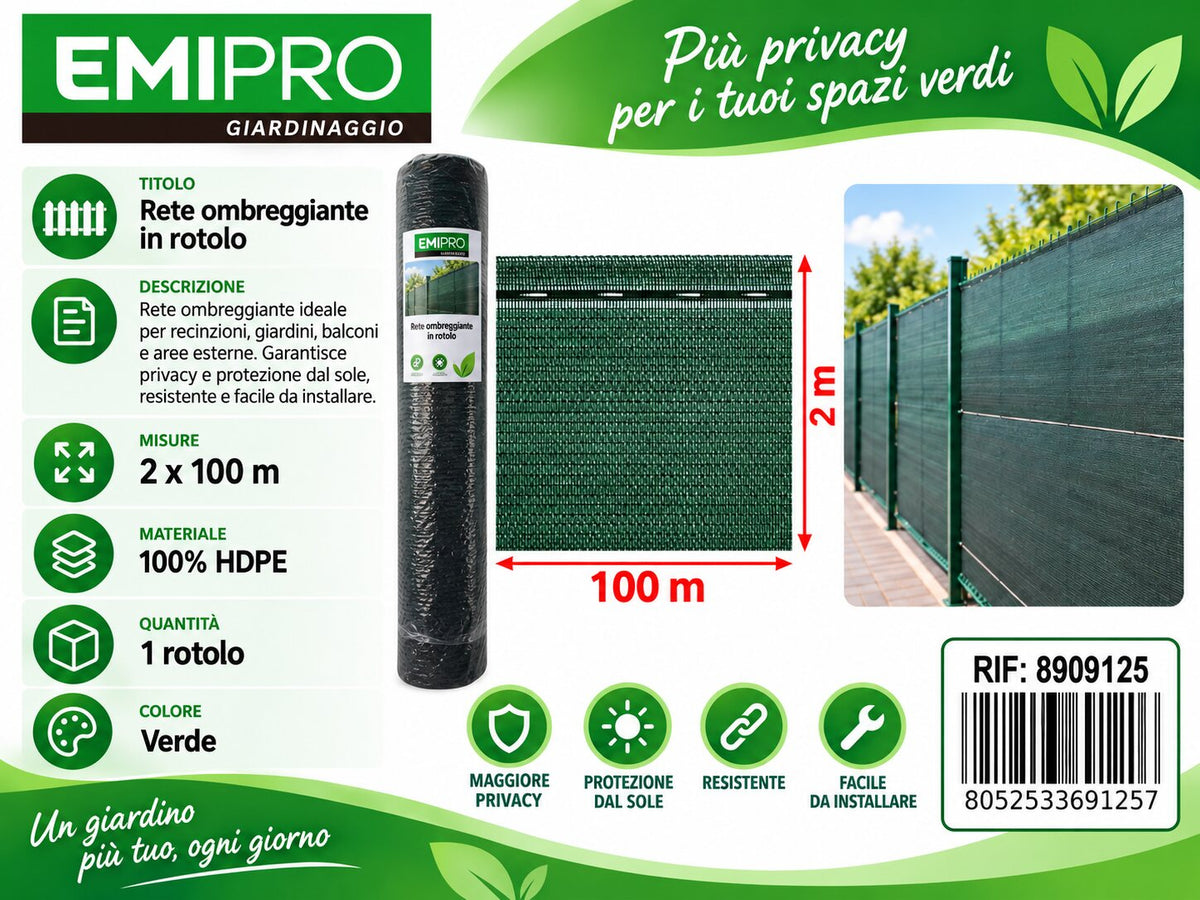 TESSUTO OMBREGGIANTE ROTOLO 0.85 COPERTURA 2*100M