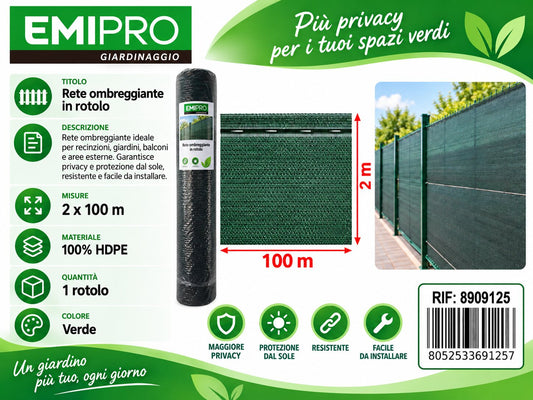TESSUTO OMBREGGIANTE ROTOLO 0.85 COPERTURA 2*100M