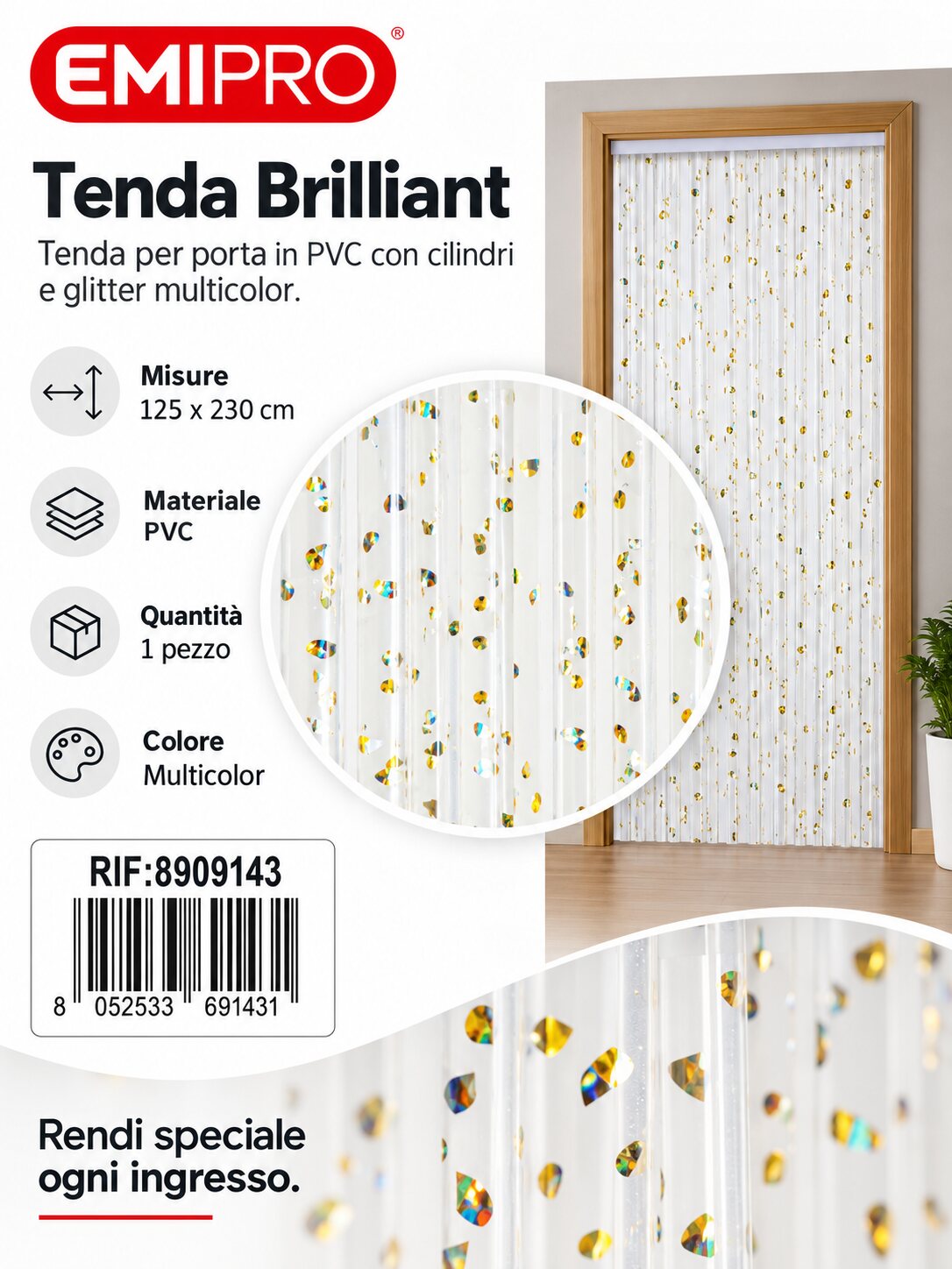 Tenda Brilliant cm 125X230 A 144 Ff/ml