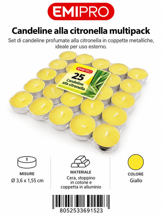 Tealight Da 25 Citronella 3.6X1.55