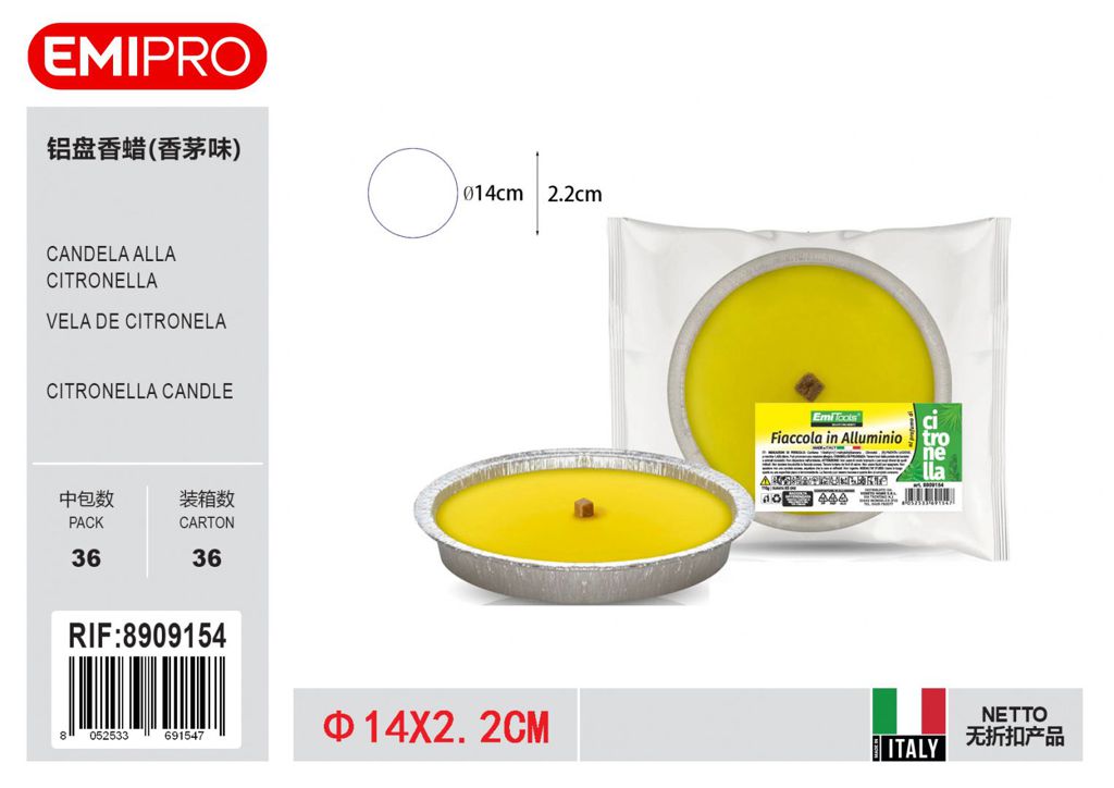 Fiaccola In Alluminio Medium Citronella 14X2.2