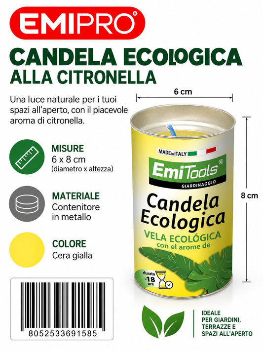 Candela Ecologica Citronella 6X8