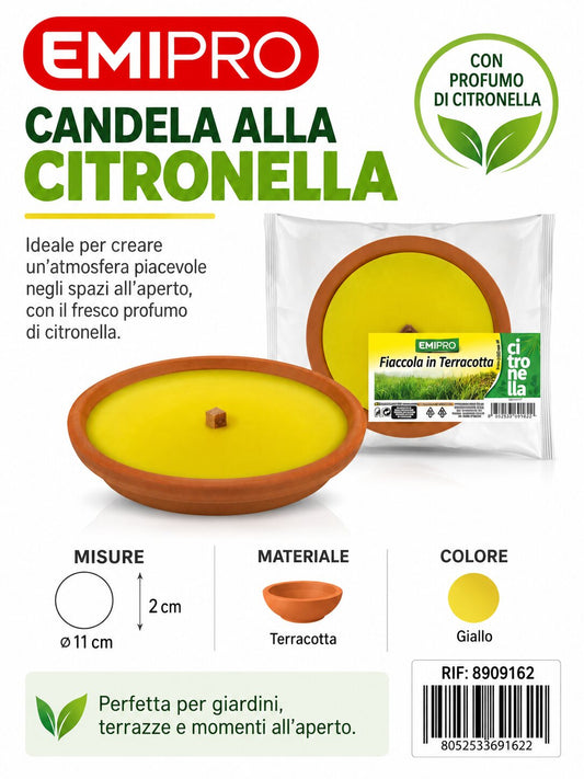 Fiaccola In Terracotta Small Citronella 11X2