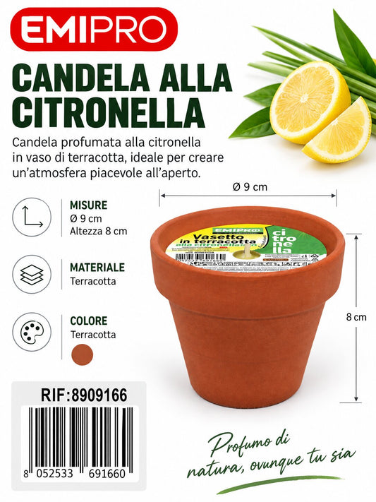 vasetto Di Terracotta Citronella 9X8