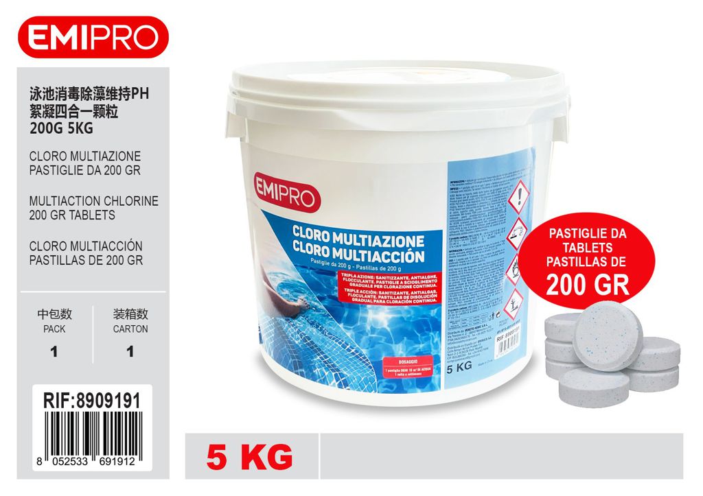 Cloro Triplazione Pastiglie Da 200Gr 5kg