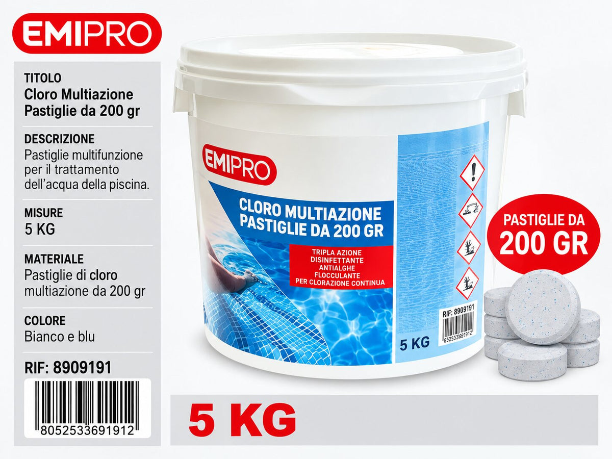 Cloro Triplazione Pastiglie Da 200Gr 5kg