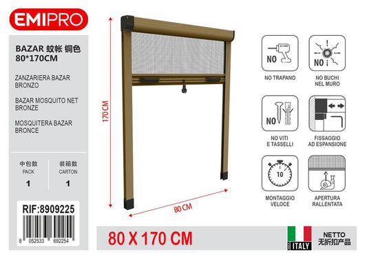 Zanzariera Bazar Bronzo 80*170cm