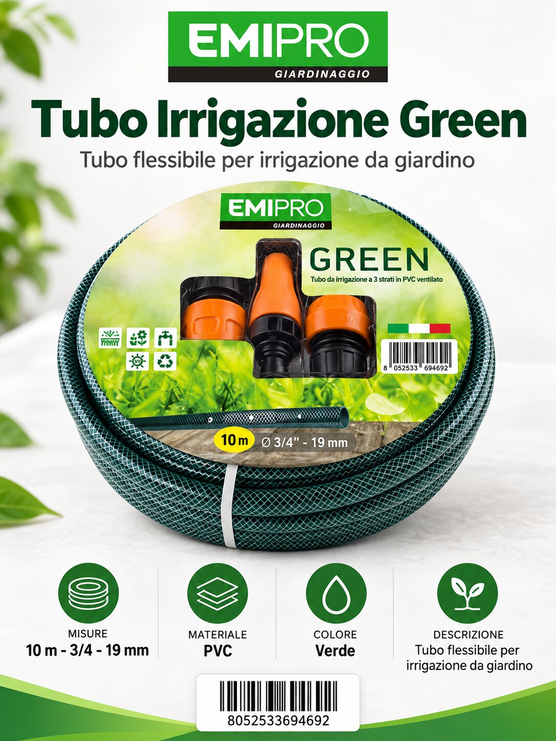 TUBO IRRIGAZIONE 3/4 M.10