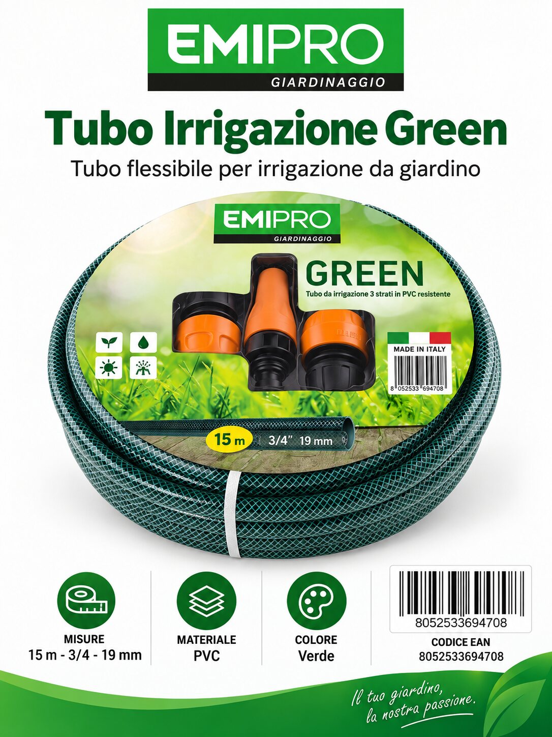 TUBO IRRIGAZIONE 3/4 M.15