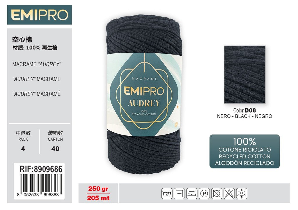 Filati Audrey Nero 205M 250G