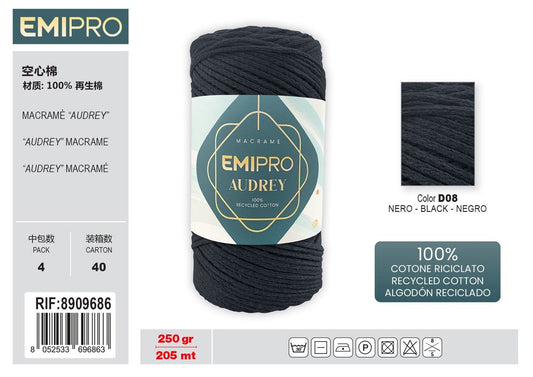 Filati Audrey Nero 205M 250G