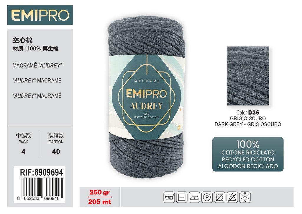 Filati Audrey Grigio Scuro 205M 250G