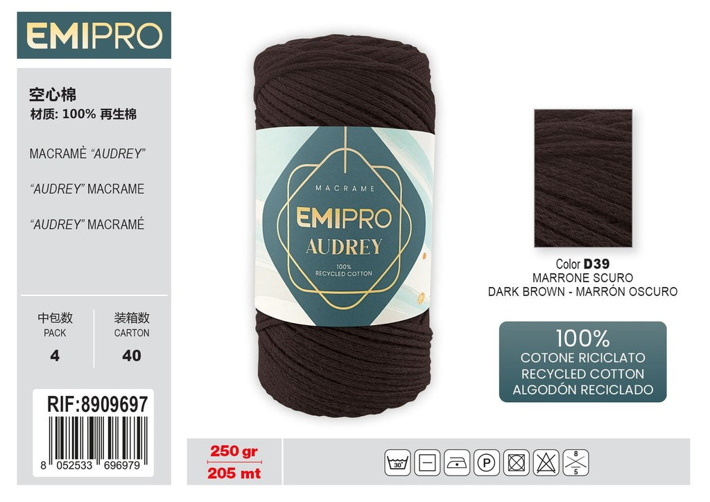 Filati Audrey Marrone Scuro 205M 250G